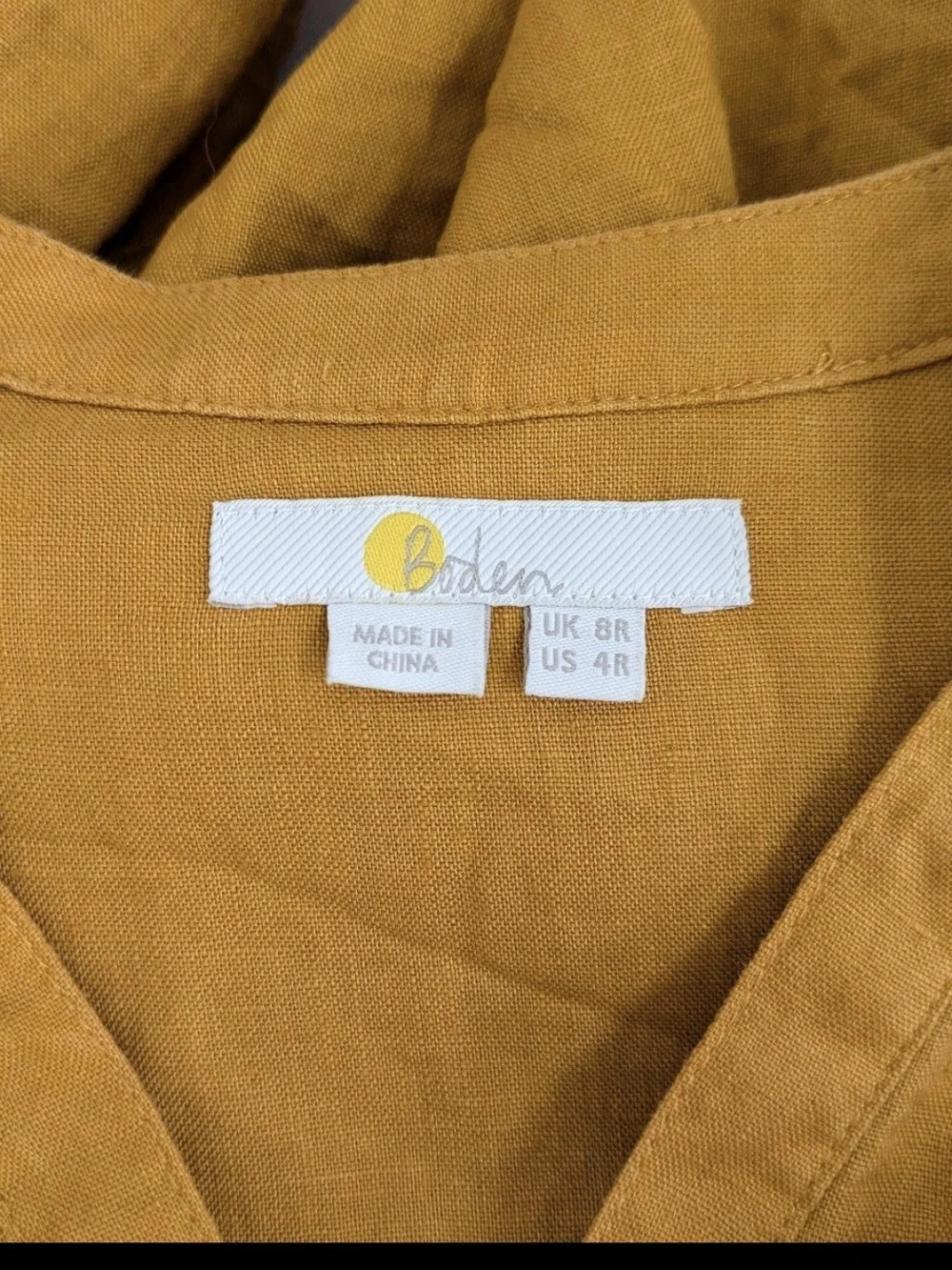 Boden Mustard Yellow Midi Dress